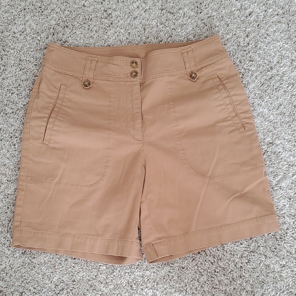 Talbots Classic Chino Shorts Camel Sz 6